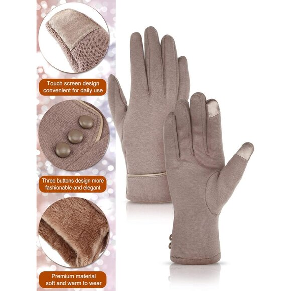 3 Pairs Womens Gloves Winter Touchscreen Texting Phone Windproof Gloves Warm Fle - Picture 4 of 7